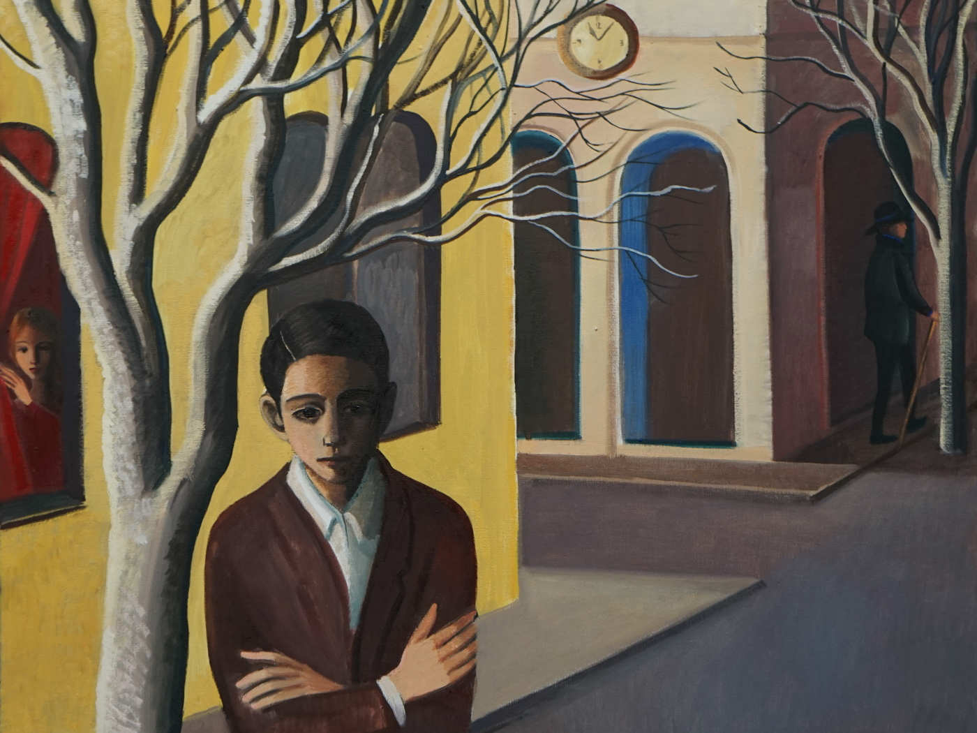Fragment of the painting „Franz Kafka Street”